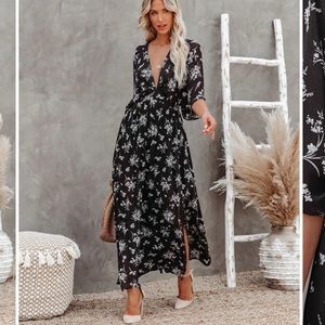 Lowena Floral Kimono Maxi Dress - Small